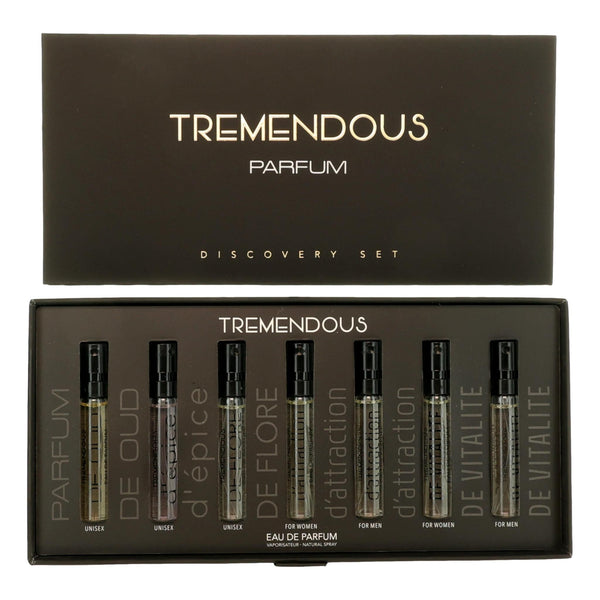 Tremendous Parfum Discovery Set featuring seven unique fragrances